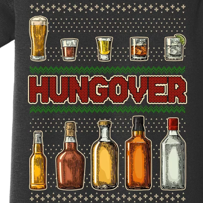 Funny Hungover Drunk Ugly Christmas Sweater Baby Bodysuit