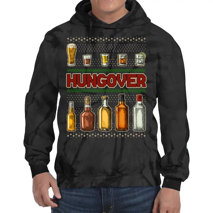 Funny Hungover Drunk Ugly Christmas Sweater Tie Dye Hoodie