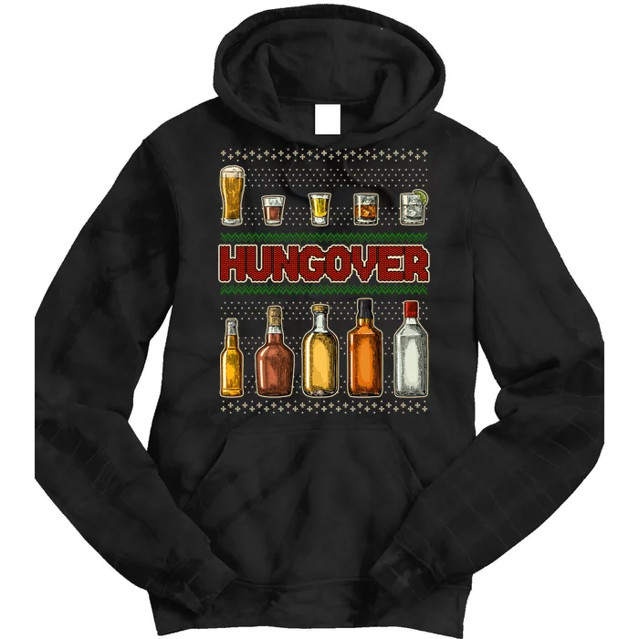 Funny Hungover Drunk Ugly Christmas Sweater Tie Dye Hoodie