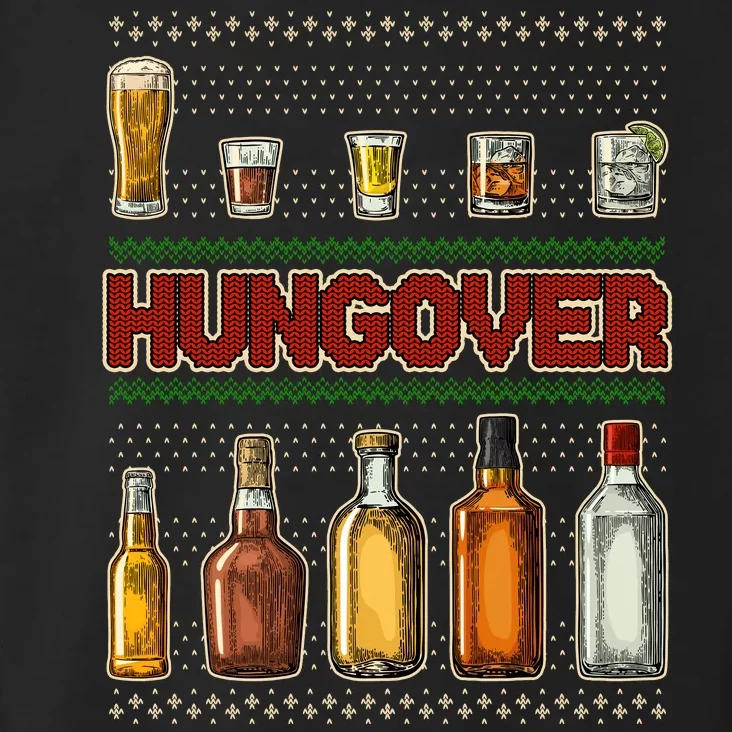 Funny Hungover Drunk Ugly Christmas Sweater Toddler Hoodie