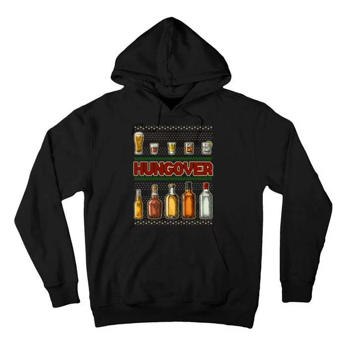 Funny Hungover Drunk Ugly Christmas Sweater Tall Hoodie