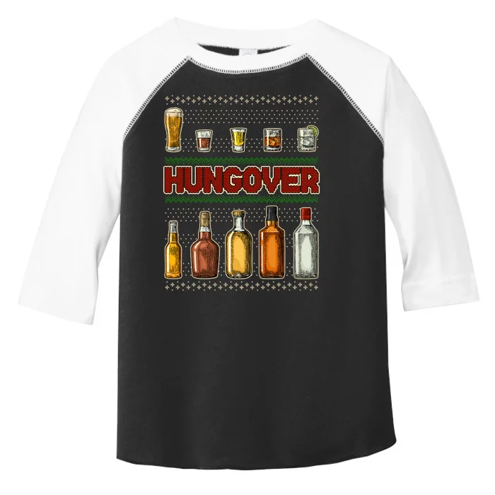 Funny Hungover Drunk Ugly Christmas Sweater Toddler Fine Jersey T-Shirt