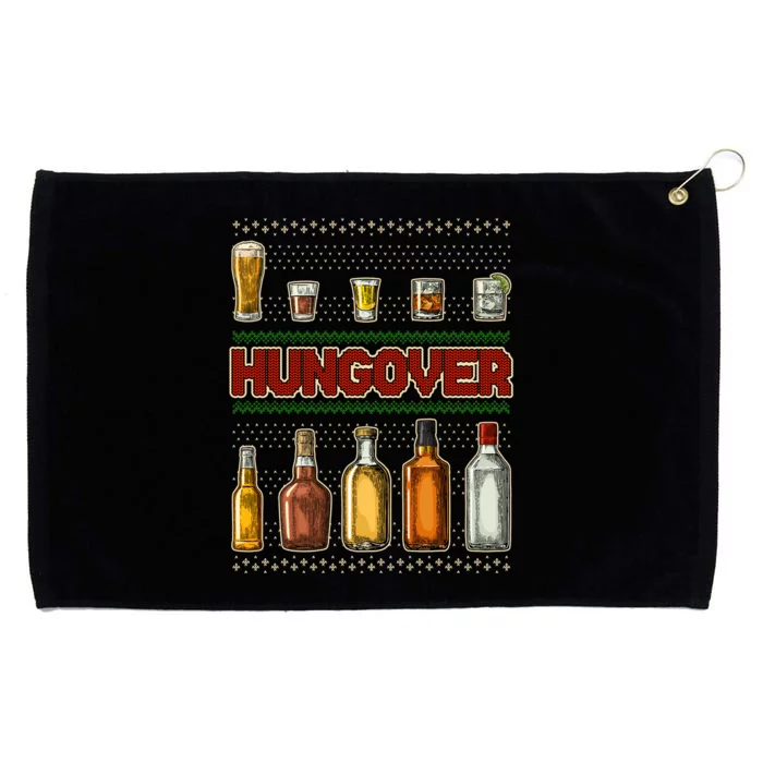 Funny Hungover Drunk Ugly Christmas Sweater Grommeted Golf Towel