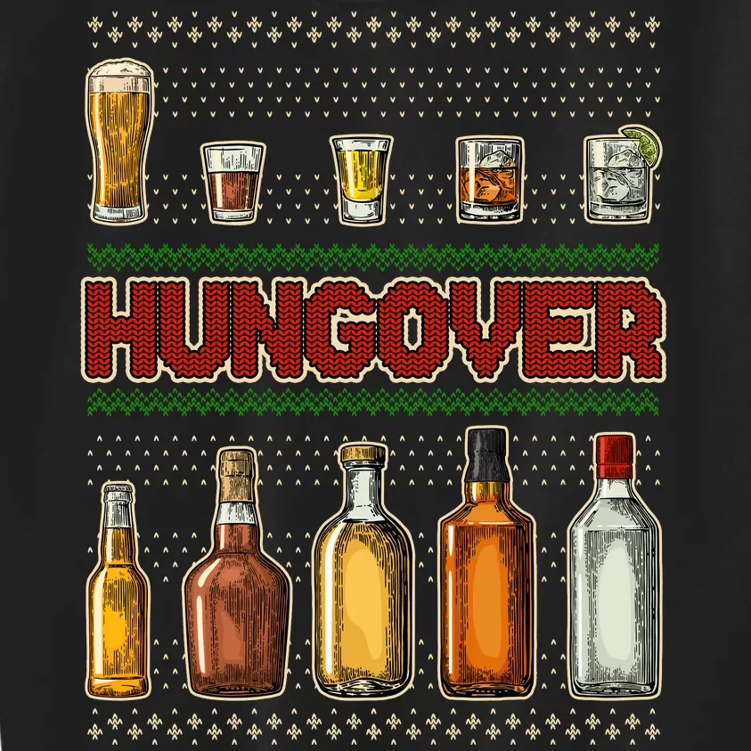 Funny Hungover Drunk Ugly Christmas Sweater Kids Sweatshirt