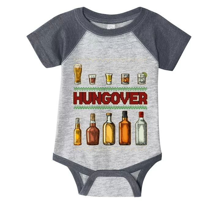 Funny Hungover Drunk Ugly Christmas Sweater Infant Baby Jersey Bodysuit