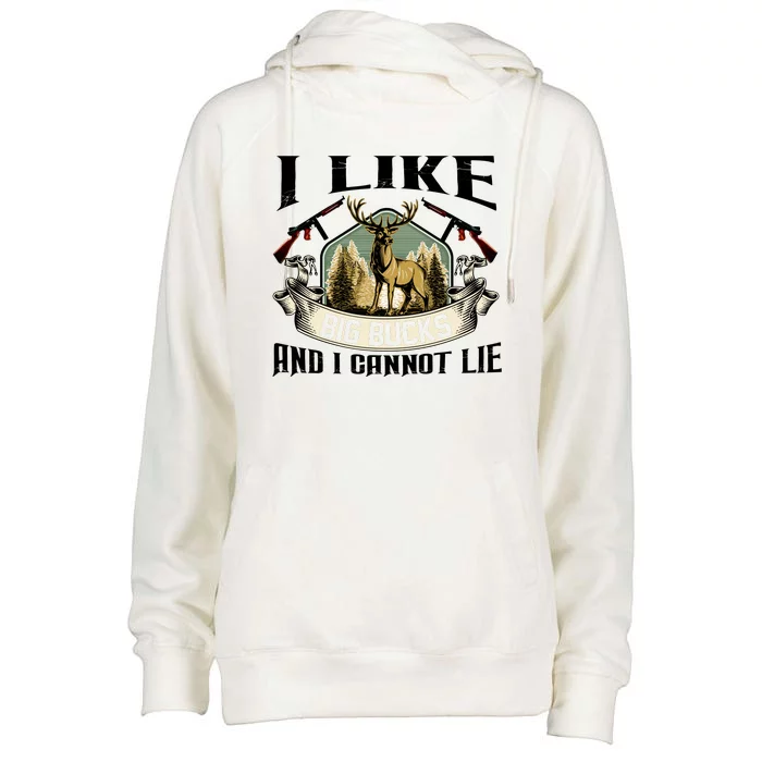 Funny Hunting Bucks Womens Funnel Neck Pullover Hood