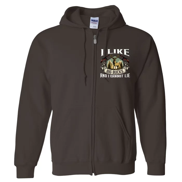 Funny Hunting Bucks Full Zip Hoodie