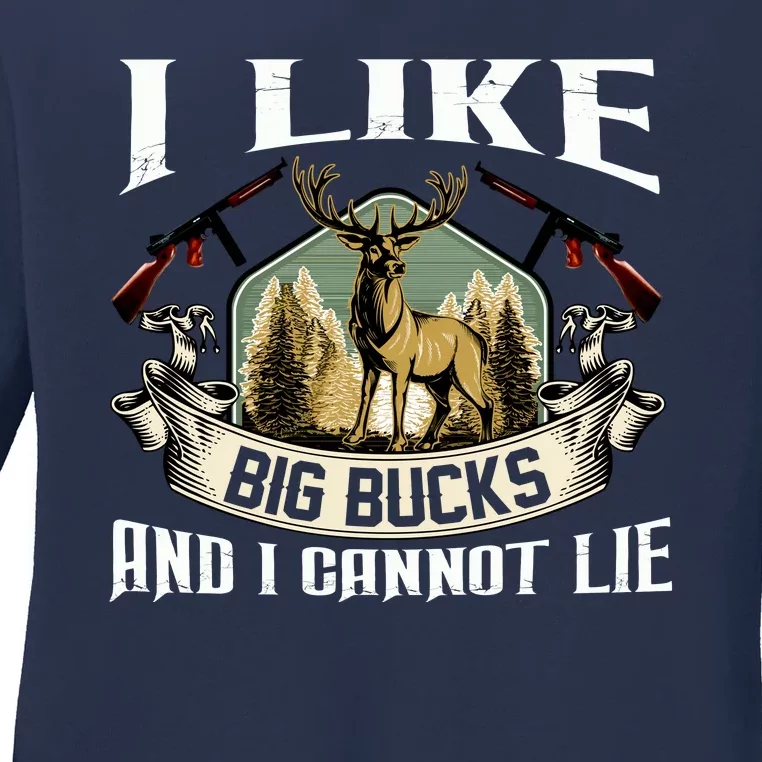 Funny Hunting Bucks Ladies Long Sleeve Shirt