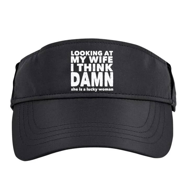 Funny Husband Lucky Wife Adult Drive Performance Visor