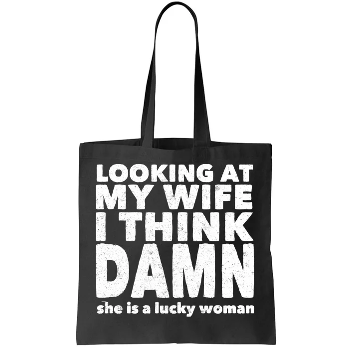 Funny Husband Lucky Wife Tote Bag