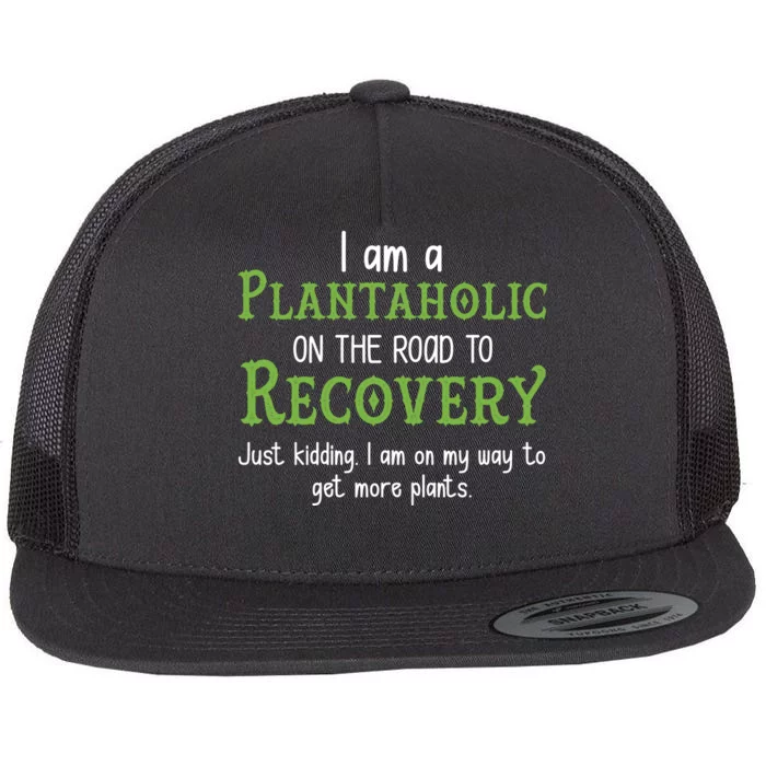 Funny I Am A Plantaholic On the Road To Recovery Flat Bill Trucker Hat