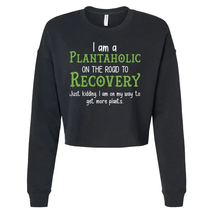 Funny I Am A Plantaholic On the Road To Recovery Cropped Pullover Crew