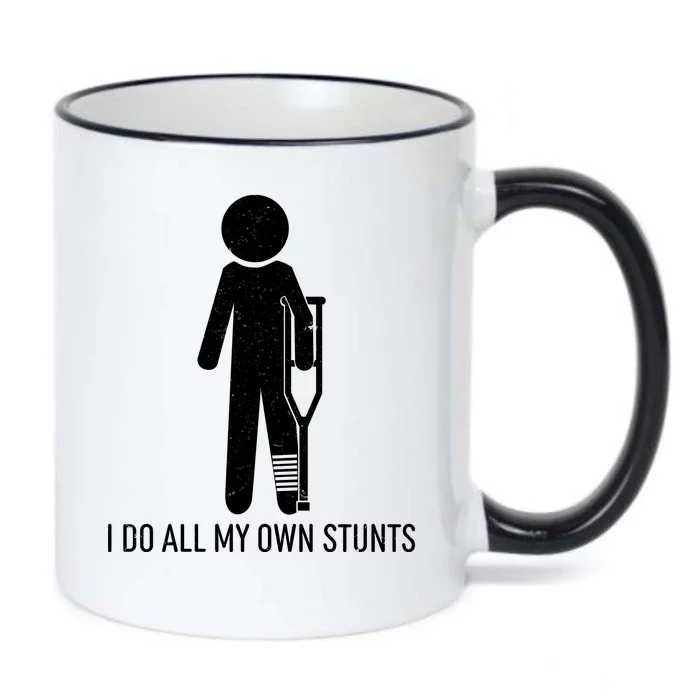 Funny I Do All Of My Own Stunts Black Color Changing Mug