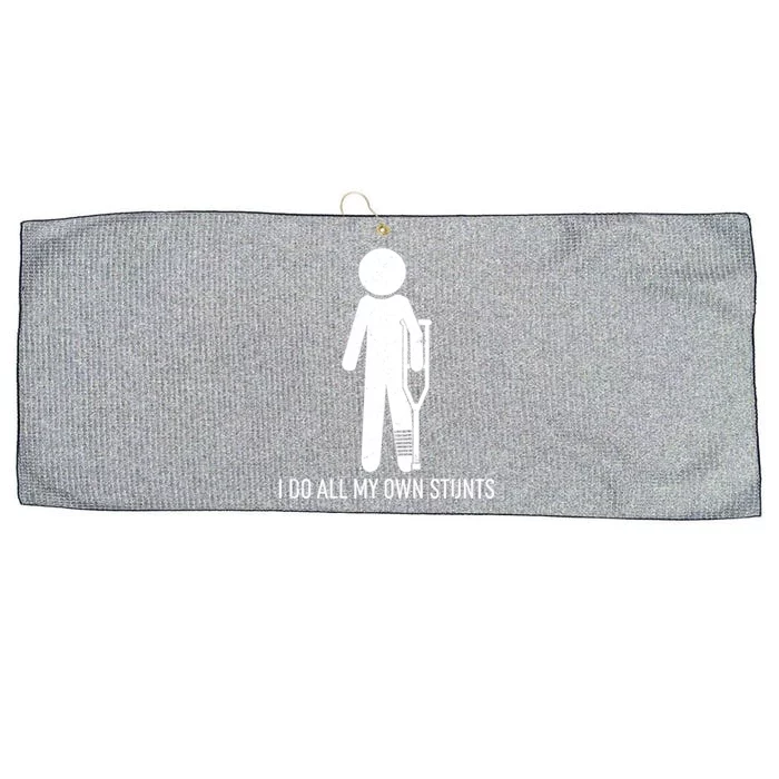 Funny I Do All Of My Own Stunts Large Microfiber Waffle Golf Towel