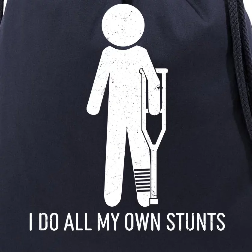 Funny I Do All Of My Own Stunts Drawstring Bag