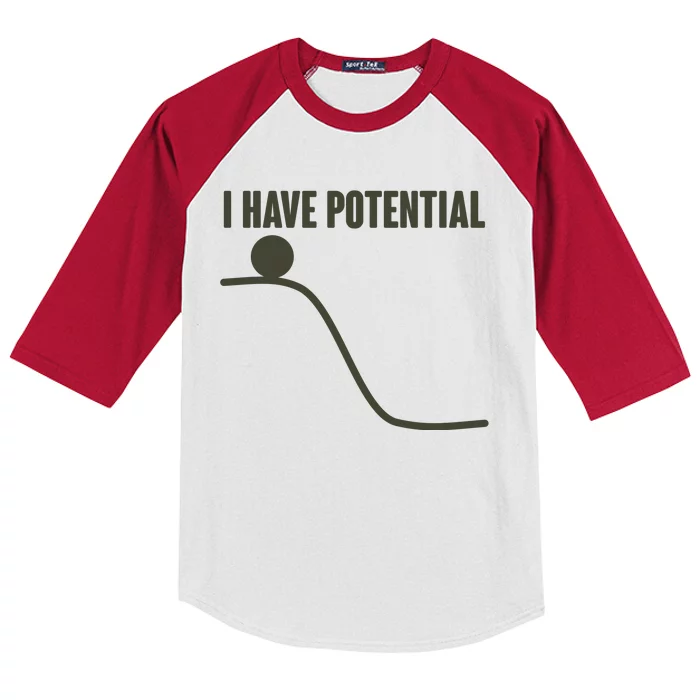 Funny I Have Potential Science Kids Colorblock Raglan Jersey