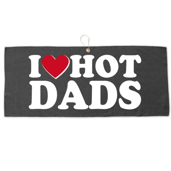 Funny I Heart Love Hot Dads Large Microfiber Waffle Golf Towel