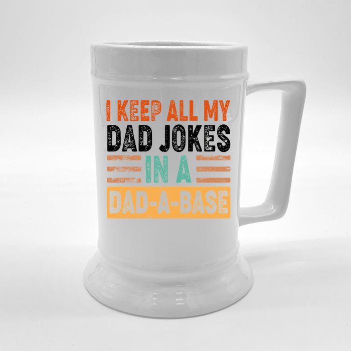 Funny I Keep All Of My Dad Jokes In A Dad-A-Base Front & Back Beer Stein