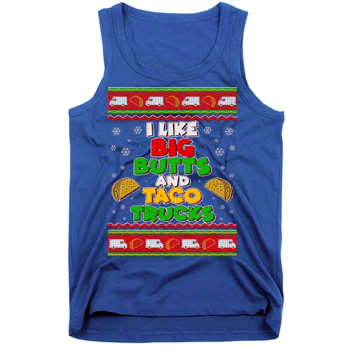 Funny I Like Big Butts and Tacos Trucks Ugly Christmas Tank Top