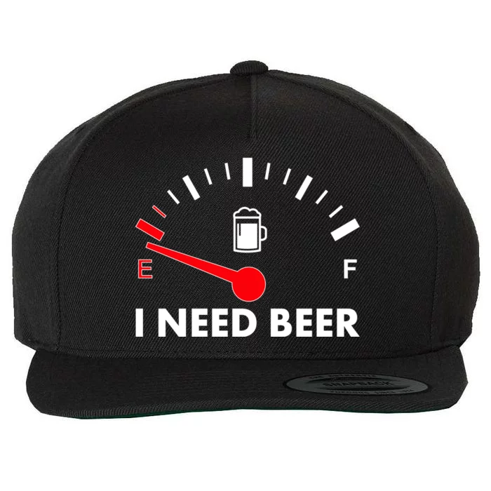 Funny I Need Beer Gas Meter Wool Snapback Cap