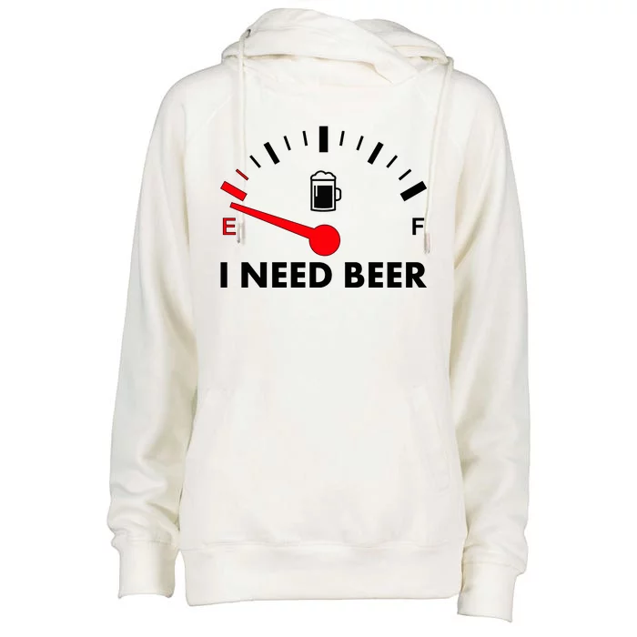 Funny I Need Beer Gas Meter Womens Funnel Neck Pullover Hood