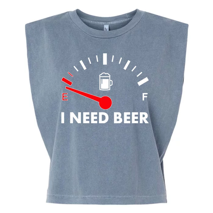 Funny I Need Beer Gas Meter Garment-Dyed Women's Muscle Tee