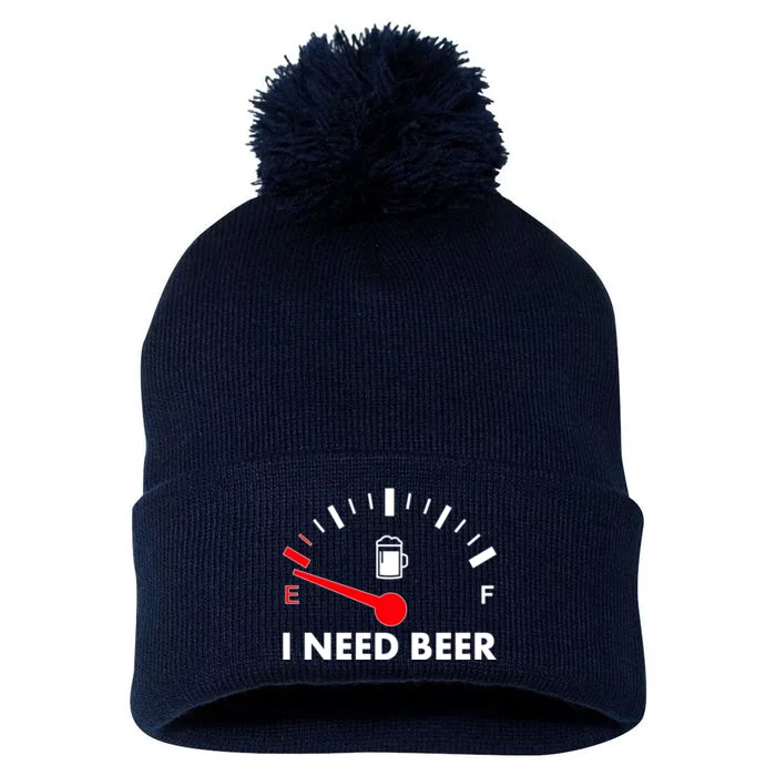 Funny I Need Beer Gas Meter Pom Pom 12in Knit Beanie