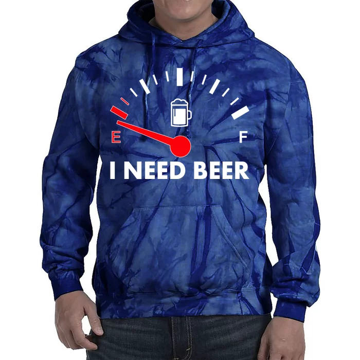 Funny I Need Beer Gas Meter Tie Dye Hoodie