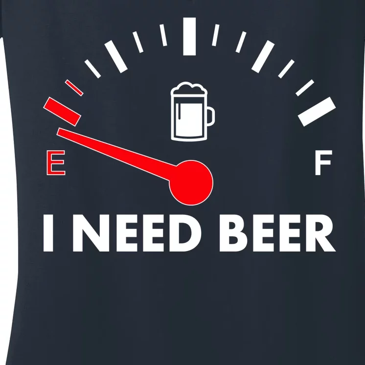 Funny I Need Beer Gas Meter Women's V-Neck T-Shirt