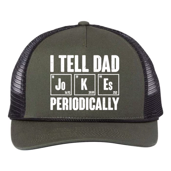 Funny I Tell Dad Jokes Periodically Father's Day Retro Rope Trucker Hat Cap