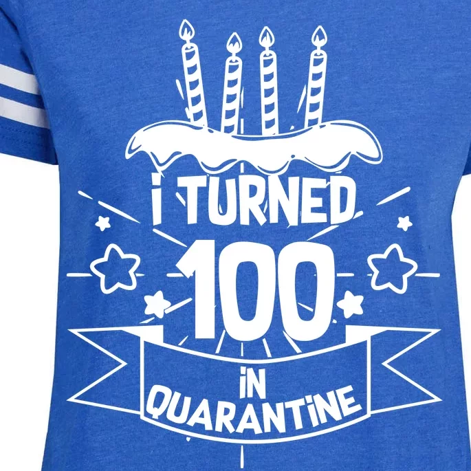 Funny I Turned 100 In Quarantine 100th Birthday Enza Ladies Jersey Football T-Shirt