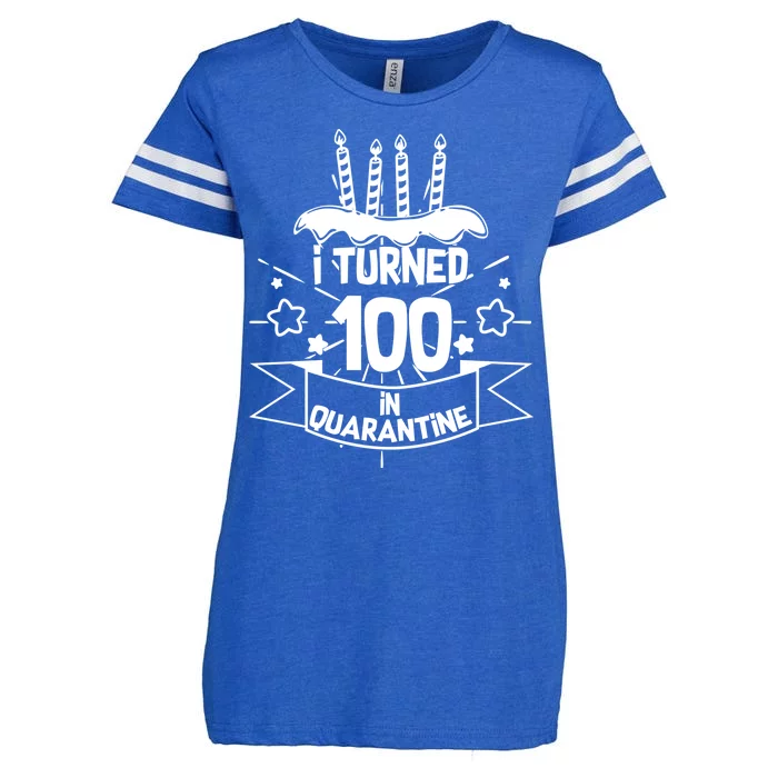 Funny I Turned 100 In Quarantine 100th Birthday Enza Ladies Jersey Football T-Shirt