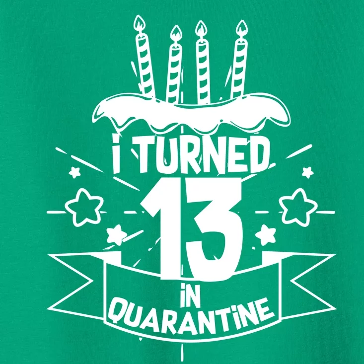 Funny I Turned 13 In Quarantine 13th Birthday Toddler T-Shirt