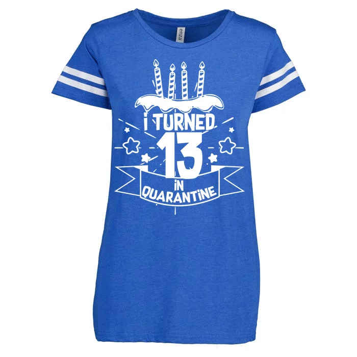 Funny I Turned 13 In Quarantine 13th Birthday Enza Ladies Jersey Football T-Shirt