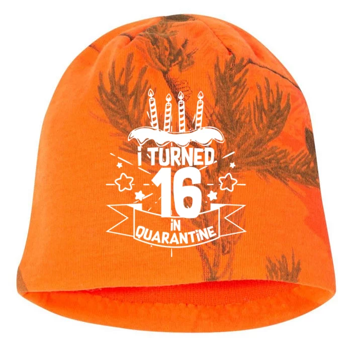 Funny I Turned 16 In Quarantine 16th Birthday Kati - Camo Knit Beanie