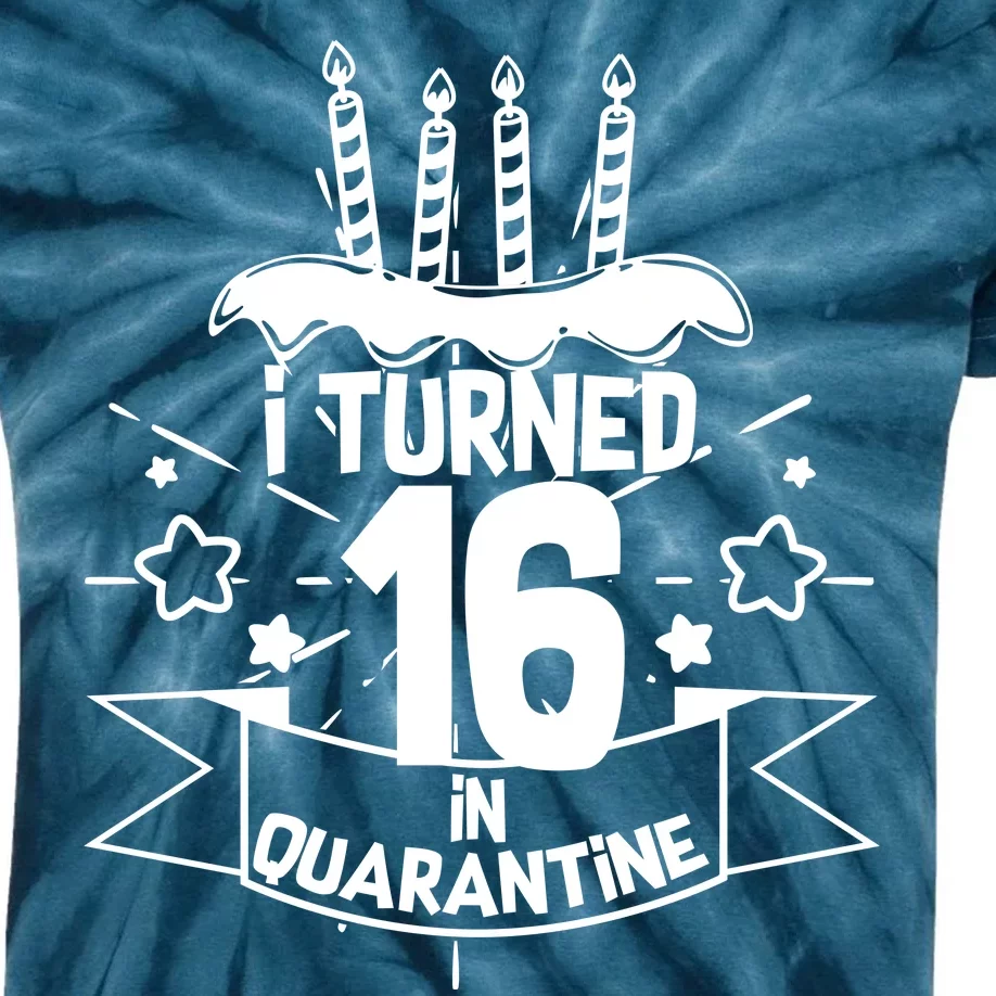 Funny I Turned 16 In Quarantine 16th Birthday Kids Tie-Dye T-Shirt