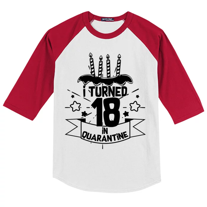 Funny I Turned 18 In Quarantine 18th Birthday Kids Colorblock Raglan Jersey