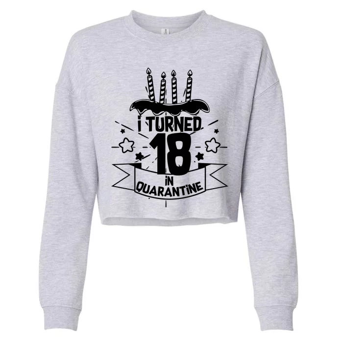 Funny I Turned 18 In Quarantine 18th Birthday Cropped Pullover Crew