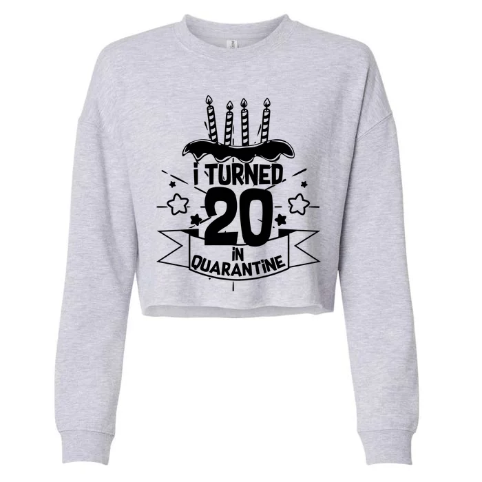 Funny I Turned 20 In Quarantine 20th Birthday Cropped Pullover Crew