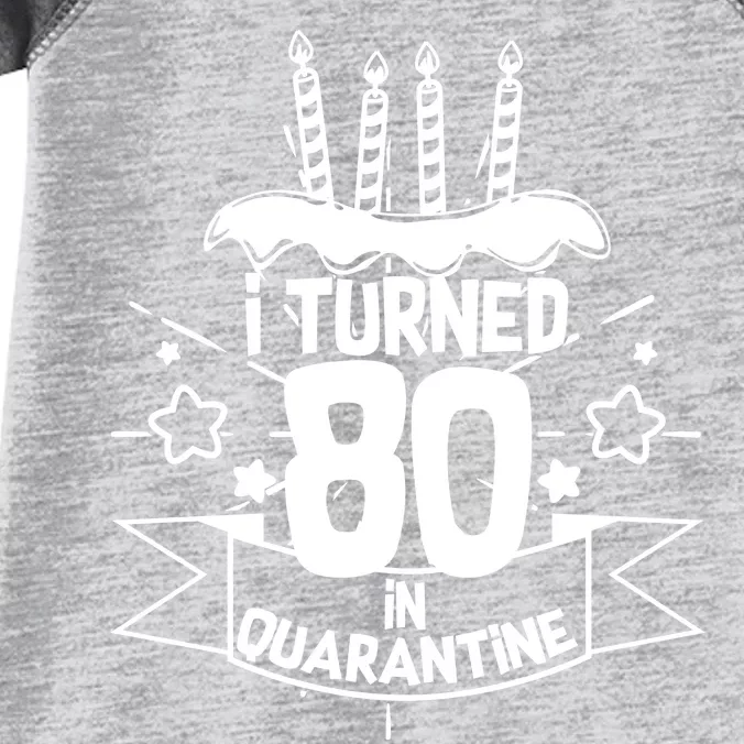 Funny I Turned 80 In Quarantine 80th Birthday Infant Baby Jersey Bodysuit