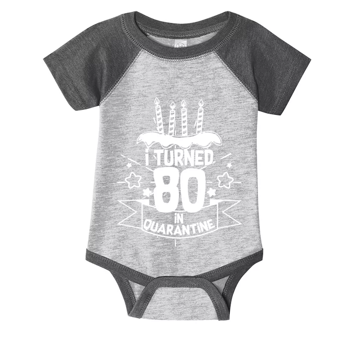 Funny I Turned 80 In Quarantine 80th Birthday Infant Baby Jersey Bodysuit