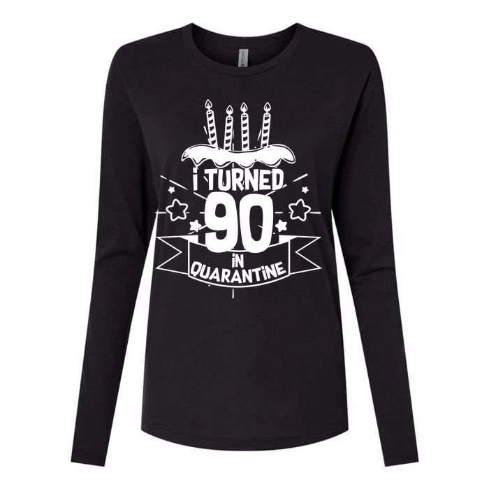 Funny I Turned 90 In Quarantine 90th Birthday Womens Cotton Relaxed Long Sleeve T-Shirt