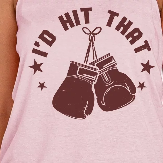 Funny I'D Hit That Boxing Fan Women's Knotted Racerback Tank