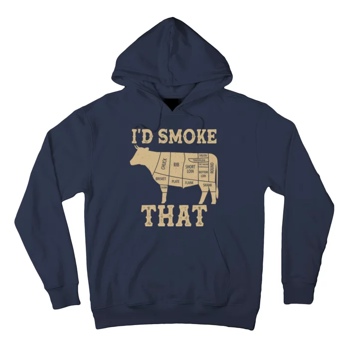 Funny I'd Smoke That Cattle Meat Cuts Hoodie