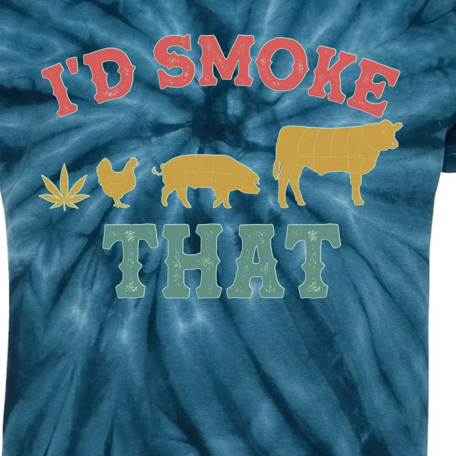 Funny I'd Smoke That Marijuana Leaf Kids Tie-Dye T-Shirt