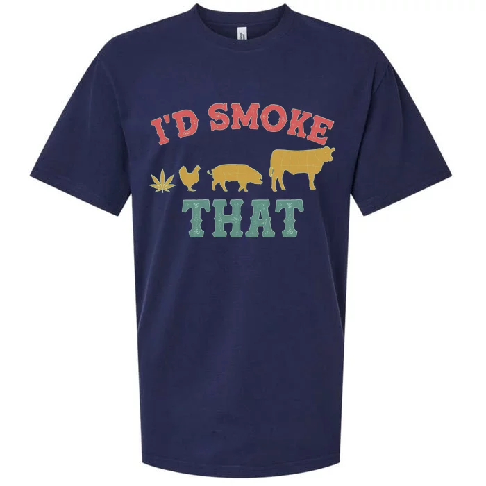 Funny I'd Smoke That Marijuana Leaf Sueded Cloud Jersey T-Shirt