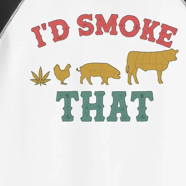 Funny I'd Smoke That Marijuana Leaf Toddler Fine Jersey T-Shirt