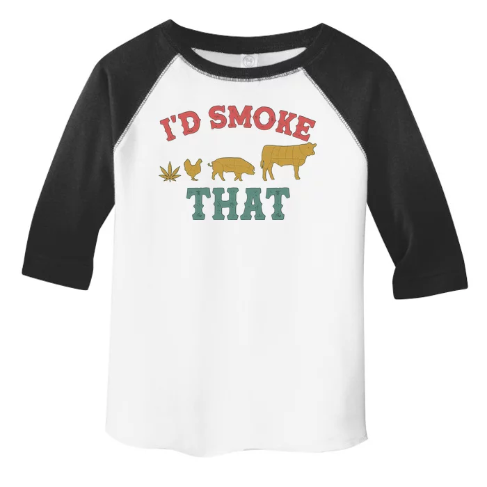 Funny I'd Smoke That Marijuana Leaf Toddler Fine Jersey T-Shirt