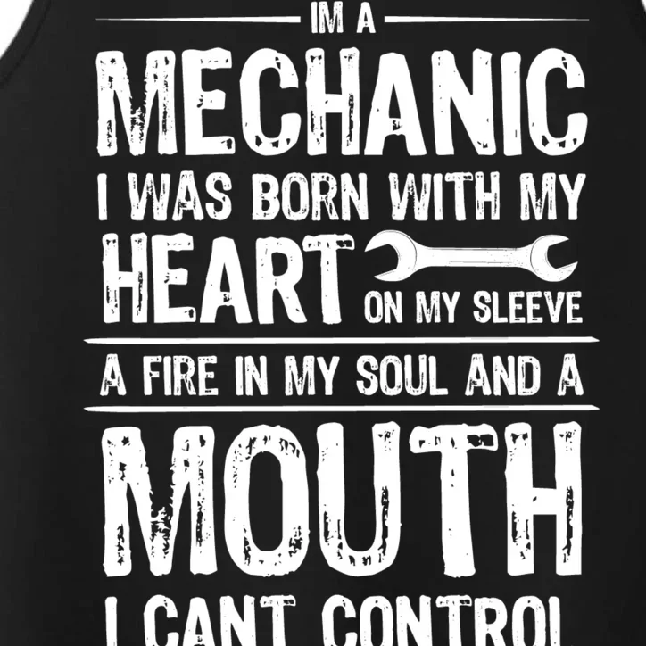 Funny I'm A Mechanic Quote Performance Tank