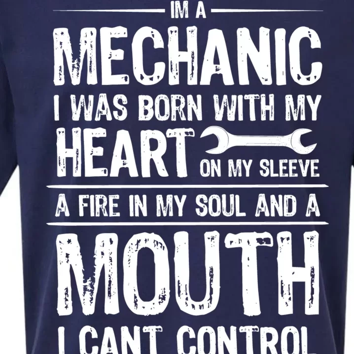 Funny I'm A Mechanic Quote Sueded Cloud Jersey T-Shirt